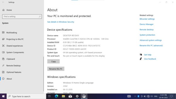 DELL Vostro 14 5481 DELL VOSTRO 14 5481 | i5 8th gen | 8GB RAM | 256GB NVMe SSD | Open box New Business Laptop