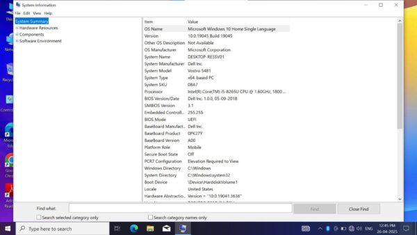 DELL Vostro 14 5481 DELL VOSTRO 14 5481 | i5 8th gen | 8GB RAM | 256GB NVMe SSD | Open box New Business Laptop
