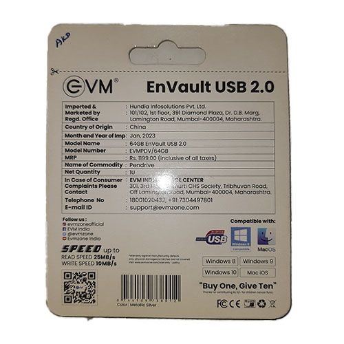EVM 64gb usb2.0 Pendrive